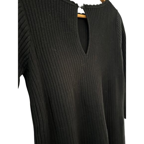 Sezane Luxe Merino Wool Blend Ribbed Janice Mini Dress Black Size XS - Picture 7 of 11